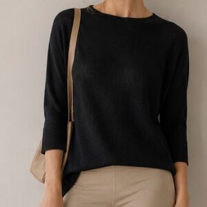 Extrafine Merino Wool Long Sleeve Knit Top
